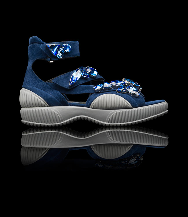 Prada Ultramarine Blue + Steel Sandal